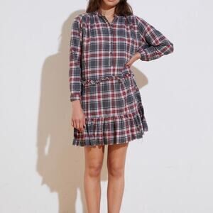 NSF women's Maria plaid flannel dress sz S